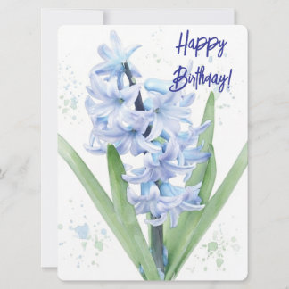 Tarjeta Festiva Feliz cumpleaños hyasinth acuarela floral amor