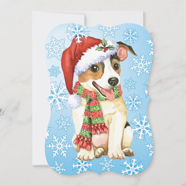 Tarjeta Festiva Feliz cumpleaños Jack Russell Holiday Card (Anverso)