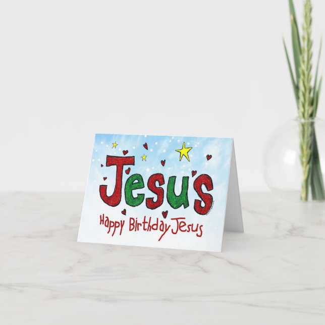 Tarjeta Festiva Feliz cumpleaños Jesús (Anverso)
