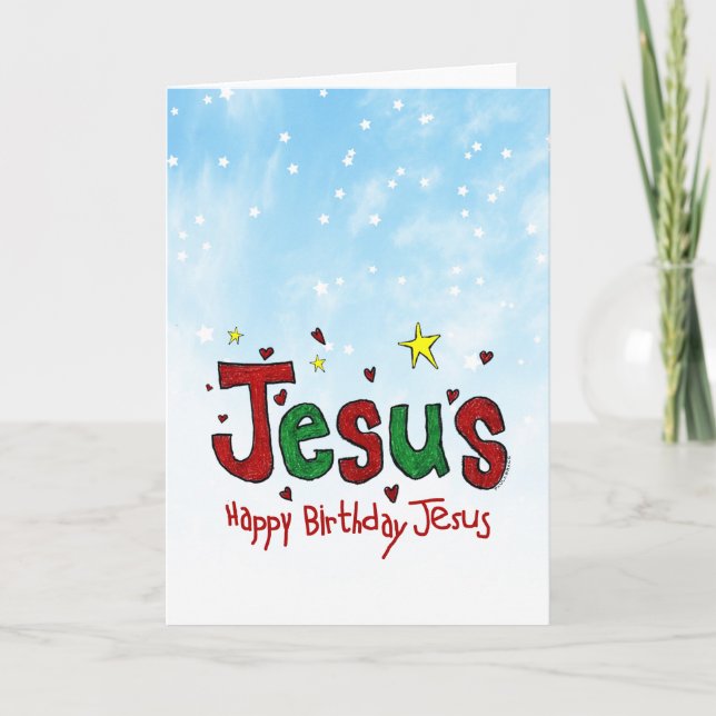 Tarjeta Festiva Feliz cumpleaños, Jesús (Anverso)