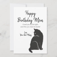 Feliz cumpleaños, mamá de un saludo de gato