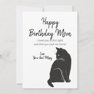 Tarjeta Festiva Feliz cumpleaños, mamá de un saludo de gato