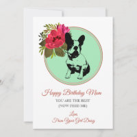 Feliz Cumpleaños Mamá Del Bulldog Francés Perro