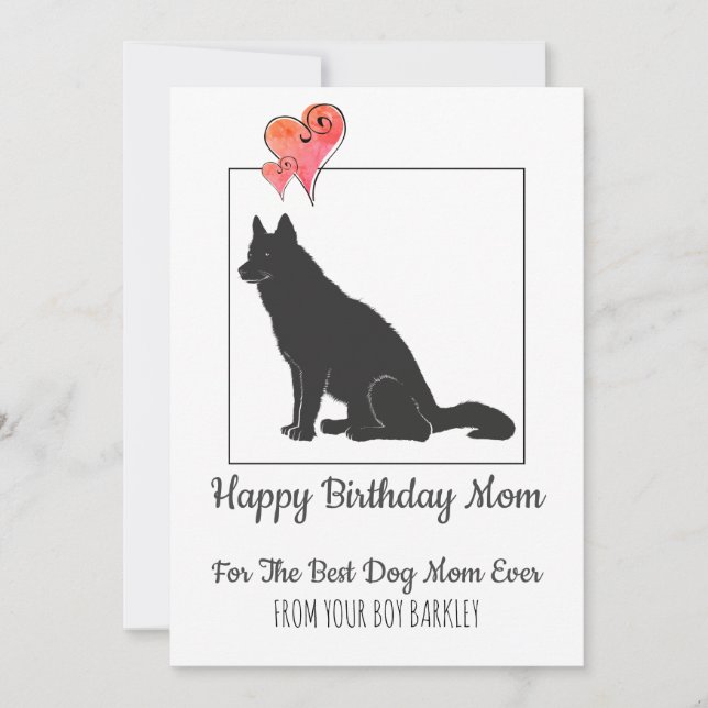 Tarjeta Festiva Feliz cumpleaños, mamá del perro (Anverso)