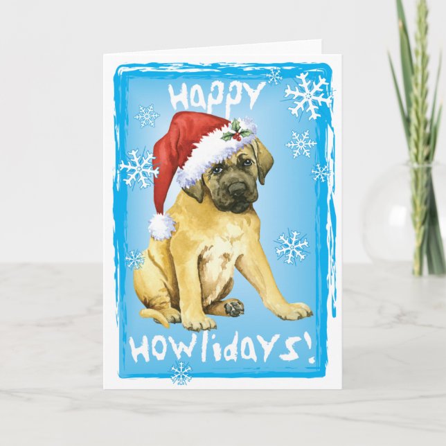 Tarjeta Festiva Feliz cumpleaños Mastiff (Anverso)