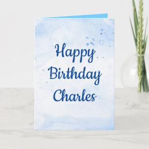 Tarjeta Festiva Feliz cumpleaños mi amor azul tema para él