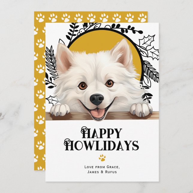 Tarjeta Festiva Feliz cumpleaños, Navidades esquimales americanos (Anverso / Reverso)