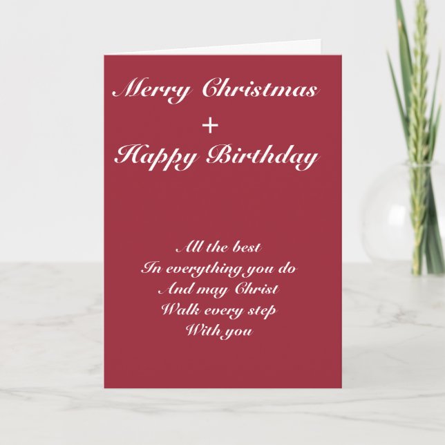 Tarjeta Festiva Feliz cumpleaños navideño (Anverso)