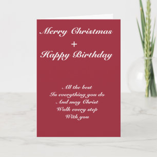 Tarjeta Festiva Feliz cumpleaños navideño