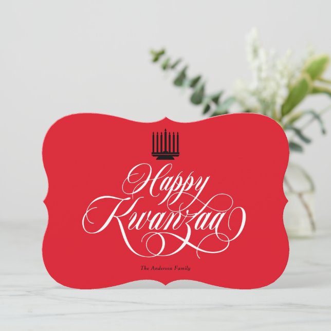 Tarjeta Festiva Feliz cumpleaños navideño de Kwanzaa (Anverso de pie)
