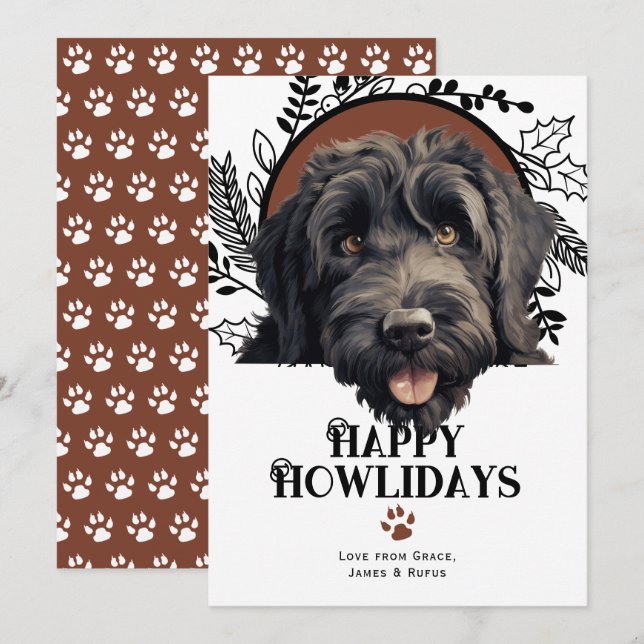 Tarjeta Festiva Feliz cumpleaños, negros Navidades del territorio  (Anverso / Reverso)