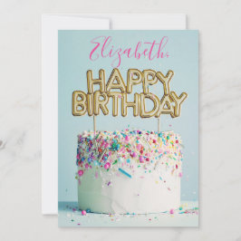 Tarjeta Festiva Feliz cumpleaños nombre de monograma