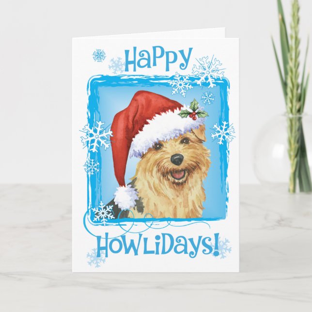 Tarjeta Festiva Feliz cumpleaños Norfolk Terrier (Anverso)