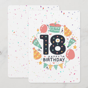 Tarjeta Festiva Feliz cumpleaños número 18