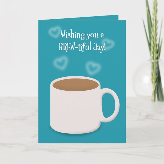 Tarjeta Festiva Feliz cumpleaños para cualquier copa de café (Anverso)