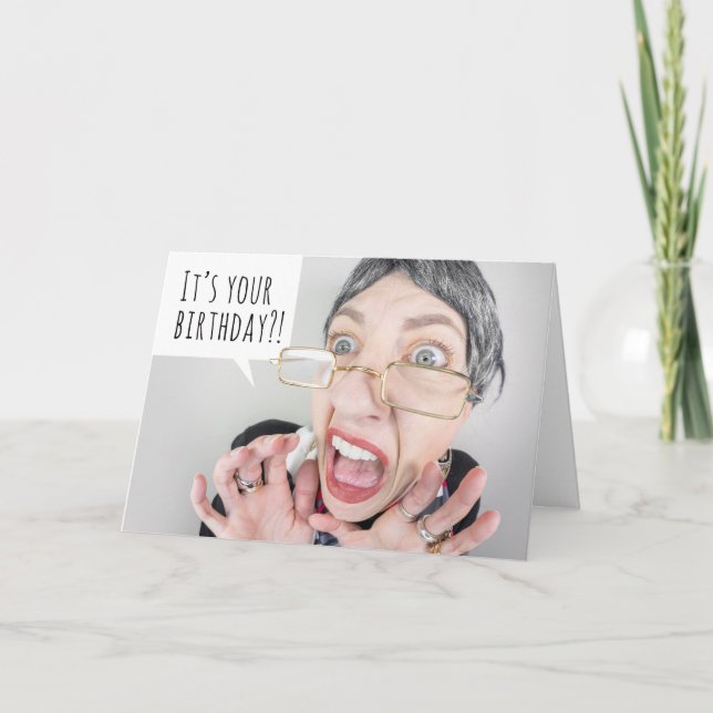Tarjeta Festiva Feliz Cumpleaños Para Cualquier Divertida Vieja Gr (Anverso)