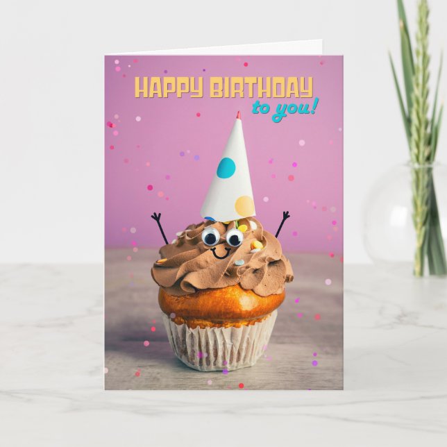 Tarjeta Festiva Feliz Cumpleaños Para Cualquier Dulce Humor De Tor (Anverso)