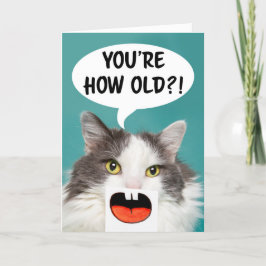 Tarjeta Festiva Feliz Cumpleaños Para Cualquier Gato Divertido
