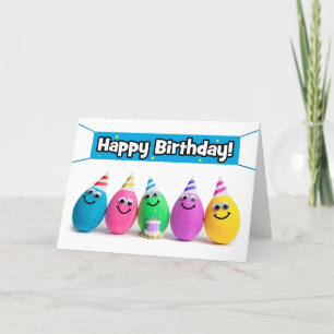 Tarjeta Festiva Feliz Cumpleaños para cualquier huevo de humor
