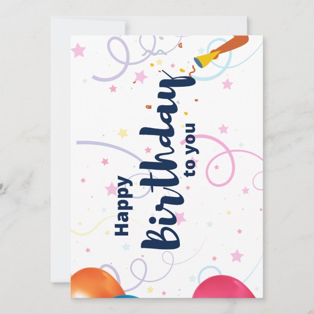 Tarjeta Festiva Feliz cumpleaños para ti (Anverso)