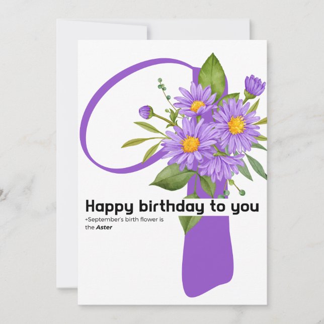 Tarjeta Festiva feliz cumpleaños para ti: flor de nacimiento de se (Anverso)
