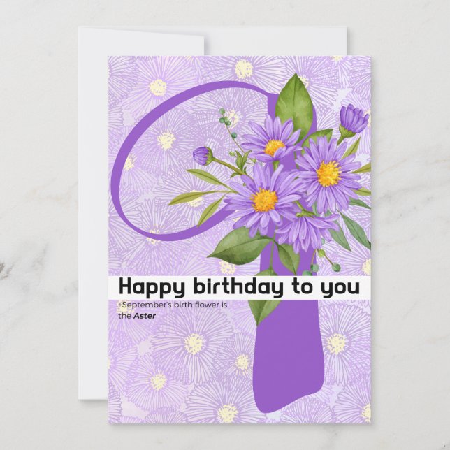 Tarjeta Festiva feliz cumpleaños para ti: flor de nacimiento de se (Anverso)