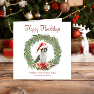 Tarjeta Festiva Feliz cumpleaños, perro horrible de Boston Terrier