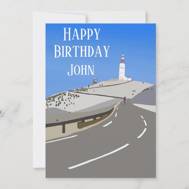 Tarjeta Festiva Feliz cumpleaños personalizado mont ventoux (Anverso)