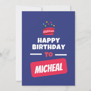 Tarjeta Festiva Feliz cumpleaños Postcard simple Personalizable mo