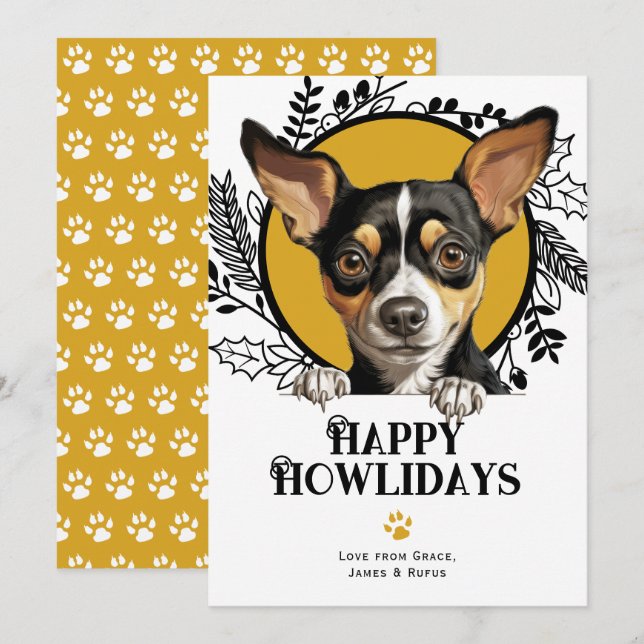 Tarjeta Festiva Feliz cumpleaños Rat Terrier Dog (Anverso / Reverso)