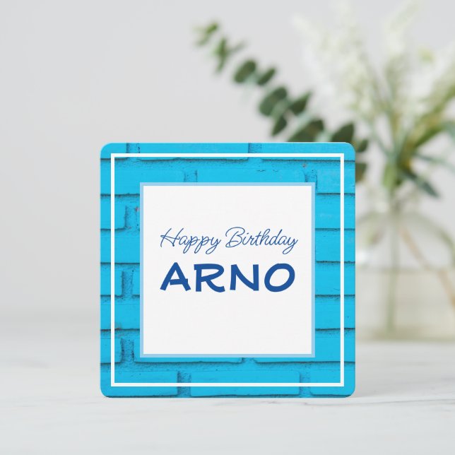 Tarjeta Festiva Feliz cumpleaños - Retro Brick - Negrita - Persona (Anverso de pie)