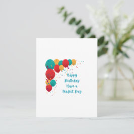 Tarjeta Festiva Feliz cumpleaños, ten un día perfecto en un