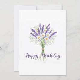 Tarjeta Festiva Feliz cumpleaños Voilet Flowers Digital