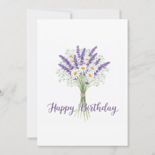 Tarjeta Festiva Feliz cumpleaños Voilet Flowers Digital