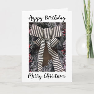 TARJETA FESTIVA ***FELIZ CUMPLEAÑOS Y FELIZ NAVIDAD*** ESPECIAL U
