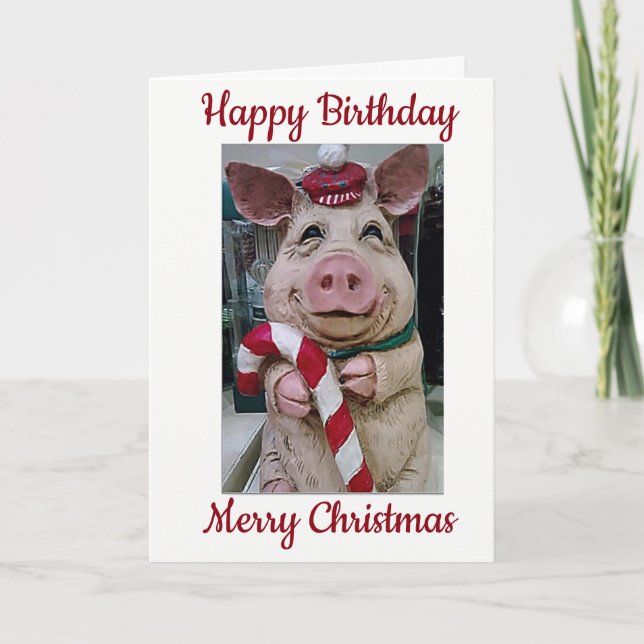 TARJETA FESTIVA ***FELIZ CUMPLEAÑOS Y FELIZ NAVIDAD*** ESPECIAL U (Anverso)