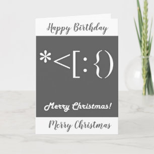 TARJETA FESTIVA ***FELIZ CUMPLEAÑOS Y FELIZ NAVIDAD*** ESPECIAL U