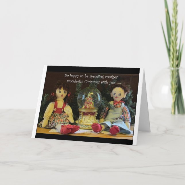 Tarjeta Festiva Feliz de estar pasando a otros Navidades contigo (Anverso)