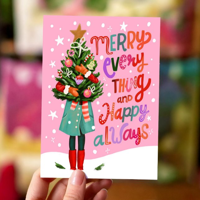 Tarjeta Festiva Feliz de todo y feliz siempre curas Navidades (Subido por el creador)
