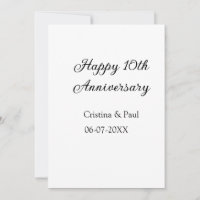 Feliz décimo aniversario simple nombre mínimo de b