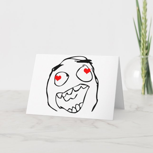 Tarjeta Festiva Feliz derp Valentine en el amor - meme (Anverso)