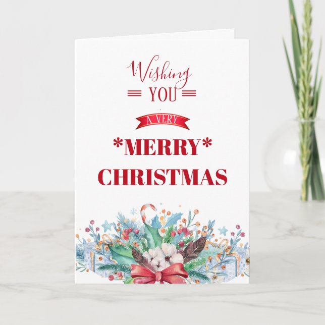 Tarjeta Festiva Feliz deseo navideño (Anverso)
