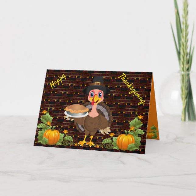 Tarjeta Festiva Feliz Día de Acción de Gracias (Anverso)
