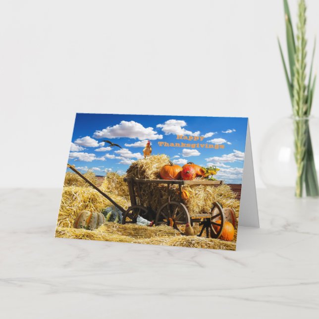 Tarjeta Festiva Feliz Día de Acción de Gracias (Anverso)