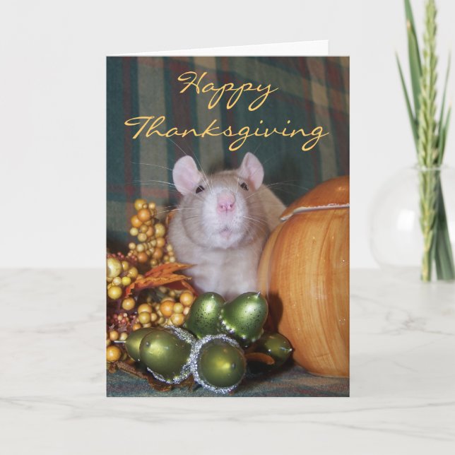 Tarjeta Festiva Feliz Día de Acción de Gracias (Anverso)