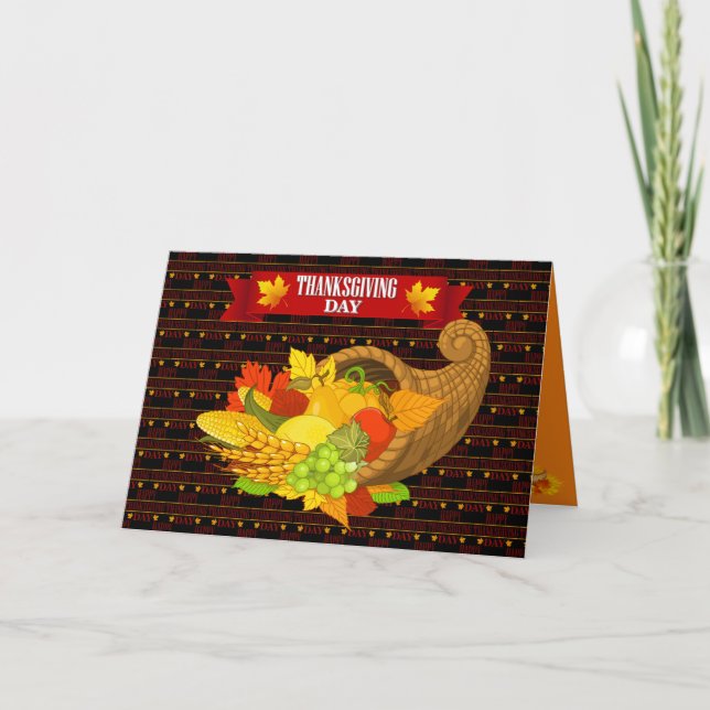 Tarjeta Festiva Feliz Día de Acción de Gracias (Anverso)