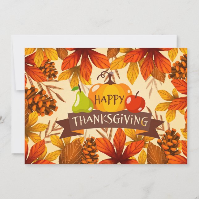 Tarjeta Festiva Feliz Día de Acción de Gracias (Anverso)