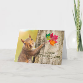 Tarjeta Festiva Feliz Día de Acción de Gracias a la ardilla