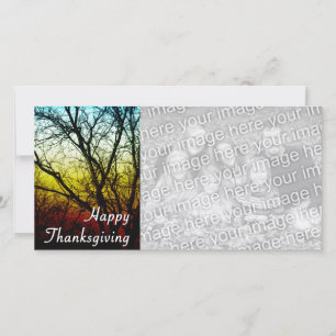 Tarjeta Festiva feliz día de acción de gracias (árbol fantasma)