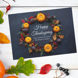 Tarjeta Festiva Feliz Día de Acción de Gracias Calabaza de negocio